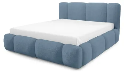 Immagine prodotto di Letto imbottito con contenitore integrato, modello Neria, colore grigio-blu, dimensioni 120 x 200 cm