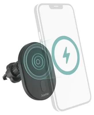 Zdjęcie produktu dla Hama MagCharge Car FC15, Automatyczna, USB, Bezprzewodowe ładowanie, 1 m, Czarny