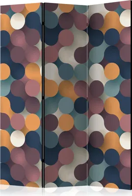 Produktbild von 3-teiliger Einseitiger Vlies Paravent - Colourful Particles 135x172 cm Muster f-B-0209-z-b