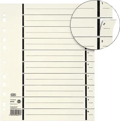 Produktbild von Trennblätter mit Perforation - A4 Überbreite chamois 100 Stück. Packung mit 10 Stück