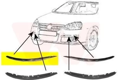 Image de VAN WEZEL Cache pare-chocs avant droit (5886484) pour VW Golf V Jetta III