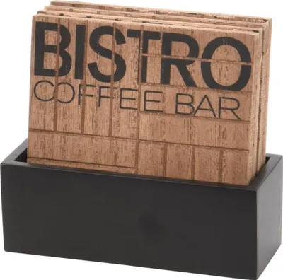 Image de Tapis à tasses Bistro, 4 pièces
