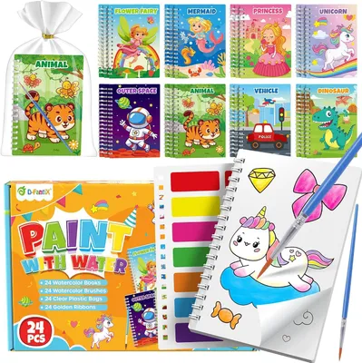 Obrázek produktu pro 24 malých omalovánek s akvarelovými barvami pro děti ve věku 3–8 let