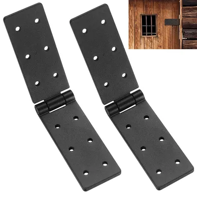 Produktbild von Scharnier 198mm schwarz,Scharniere mit Doppellagig verstärkt (4,7mm),2er Set mit Schrauben Für Tore,Zäune