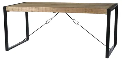 Produktbild von Tisch Nairobi 220x100x76 cm Mangoholz Stahl Schwarz Natur