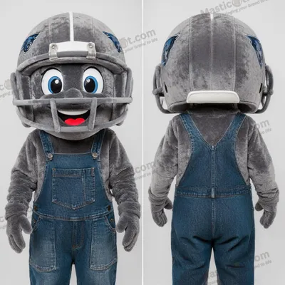 Produktbild von Graues MASTICOT samtiges American-Football-Helm-Maskottchen