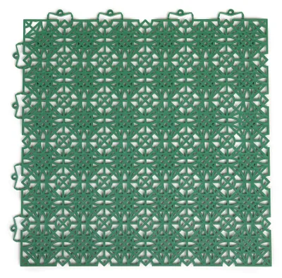 Kunststoff-Terrassenplatten Klicksystem, 1 m², Grün, wetterbeständig