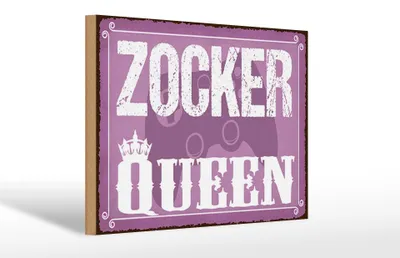 Produktbild von Holzschild Spruch 30x20cm Zocker Queen Controller