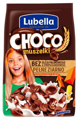 Produktbild von Lubella Mlekołaki Choco Getreidemuscheln mit Schokoladengeschmack 250 g