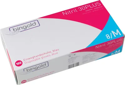 Produktbild von Bingold Nitril 30Plus - Einweghandschuhe - violettblau - 100 Stück Größe: S