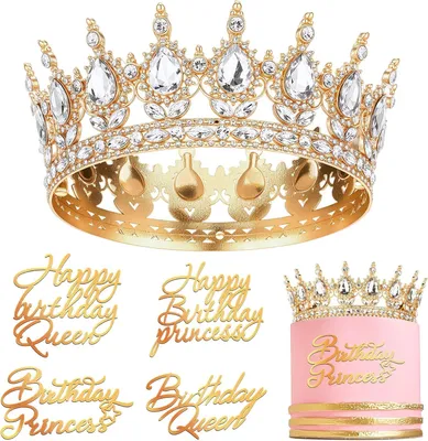 Produktbild von Geburtstagskrone für Torte, Kristalldiadem, festliche Kuchendekoration, für Geburtstagsparty