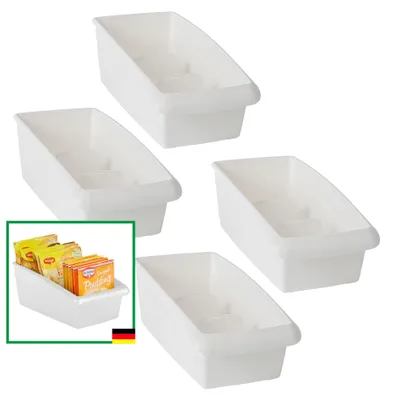 Produktbild von Novaliv Suppentütenbox 4er Sparset Schubladen Organizer Küche - 25 x 12 cm WEISS Gewürzaufbewahrung Box - Ordnungssystem für Schubladen - Aufbewahrung & Organisation für Dressing & Backzutaten