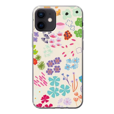 Produktbild von MuchoWow® Handyhülle Schutzhülle Hülle für iPhone 12 Blume - Muster - Anemone Silikon Softcase Handy Hülle - Schutzhülle