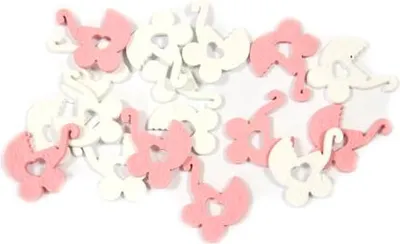 Imagen del producto de 24 confetis para mesa, color rosa, para cochecitos, 10 gramos - Talla única