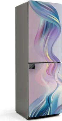 Zdjęcie produktu dla Fale w pastelowych kolorach - Magnetyczna osłona lodówki - Folia dekoracyjna magnetyczna do kuchni - Magnetyczna dekoracja lodówki - Samoprzylepna tablica magnetyczna - Folia magnetyczna na drzwi lodówki - 60x190 cm