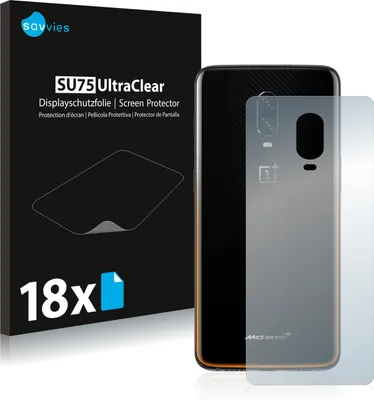 Produktbild von 18x Savvies Schutzfolie für OnePlus 6T McLaren (Rückseite) Folie Klar