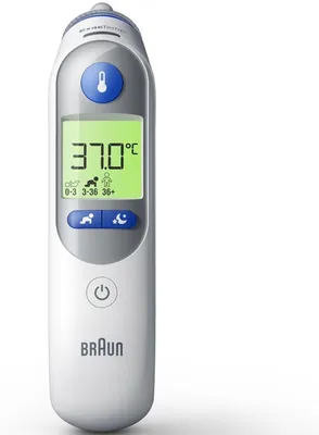 Produktbild von Braun ThermoScan 7+ - Kontakt-Thermometer - Weiß - Ohr - Tasten - °C - Körpertemperatur