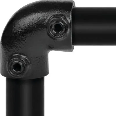 Produktbild von Buildify Winkelstück 90° schwarz für Gerüstrohr schwarz Ø 33 mm