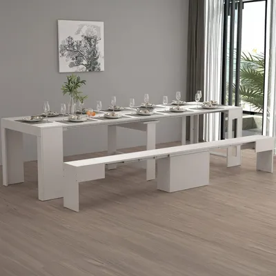 Produktbild von Dmora Bank Ubertino 290x25x45 cm Weiß Tragkraft 400 kg