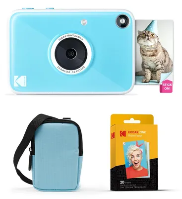 Produktbild von KODAK Printomatic+ Sofortbild Digitalkamera Starter-Set mit Tragetasche (Blau) u