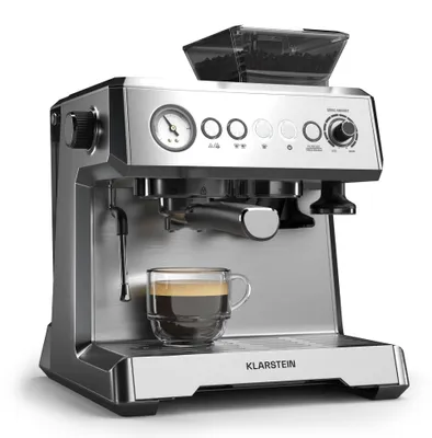 Espressomaschine mit Mühle, 20 bar, Edelstahl, 2,3 l