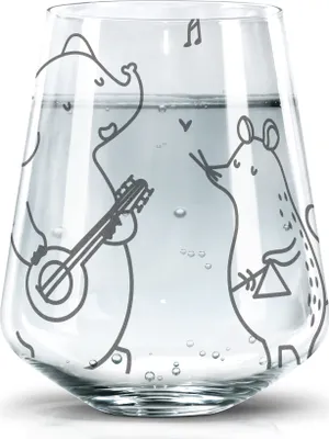 Produktbild von Mr. & Mrs. Panda Wasserglas Big Band - Transparent - Geschenk, Pinguin, Becherglas, Musik, Wasserbecher, Hund, Lustige Sprüche, Maus, Tumbler Glas, Elefant, Gitarre
