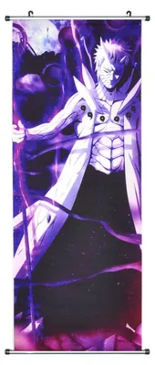 Produktbild von Großes Naruto Rollbild / Kakemono aus Stoff | Poster 100x40cm | Motiv: Obito Uchiha