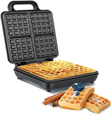 Productafbeelding van TSA3224 4 Wafelijzer, Belgische wafels, zwart