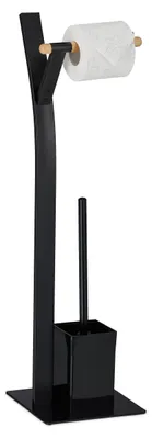 Toilettenaccessoire-Set, freistehend, 72x20x20 cm, schwarz