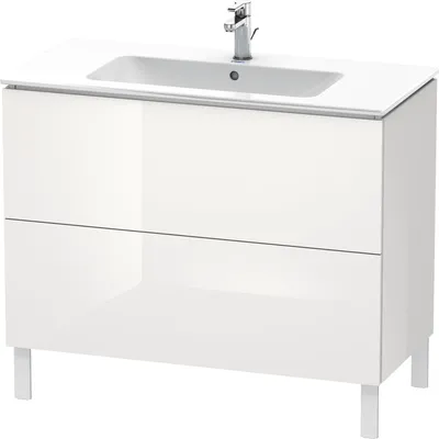 Produktbild von Waschtischunterbau L-CUBE 1020x481x704mm weiß hochglanz weiß hochglanz