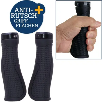 Produktbild von Set Fahrrad-Griffe Ergonomisch Lenker-Griffe Gummi Schraubgriffe Rutschfest MTB