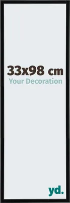 A product image showing a frame with text overlays indicating size and branding.