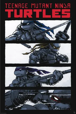 Produktbild von TMNT - Comics black & white Teenage Mutant Ninja Turtles - Film - Poster 61x91,5