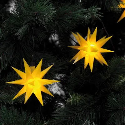 Produktbild von LED-Weihnachtsbaumkette 9 Sterne gelb je 12 cm