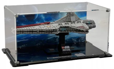 Produktbild von Blacked Brick Vitrine mit bedruckter Rückwand für LEGO® 75441 Star Wars – Angriffskreuzer der Venator-Klasse