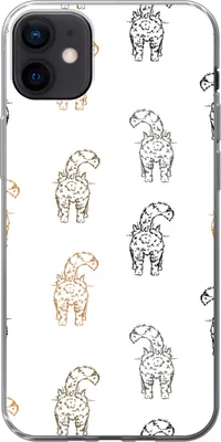Produktbild von MuchoWow® Handyhülle Schutzhülle Hülle für Telefoonhoesje iPhone 12 mini Muster - Kätzchen - Katze - Pastell - Mädchen - Kinder - Kind Silikon Softcase Handy Hülle - Bild