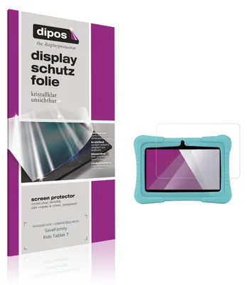 Produktbild von 2x Schutzfolie für SaveFamily Kids Tablet 7 klar Displayschutzfolie Folie Display Schutz dipos