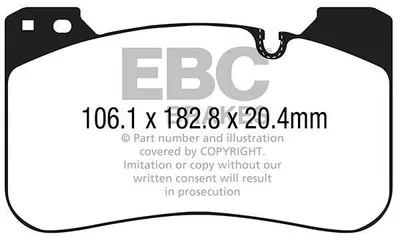 Image de Jeu de plaquettes de frein EBC Brakes pour l'avant de la BMW Série 5 Berline (G30, F90) DP32331C