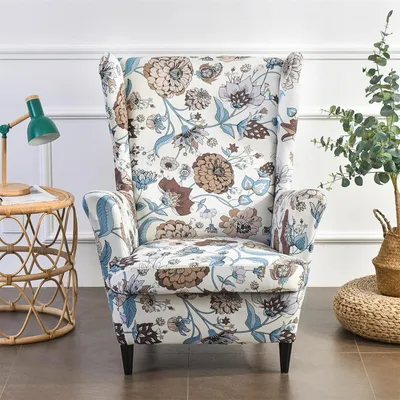 Obrázek produktu pro Potah na křeslo Wing Armchair 2 Pieces Potah na křeslo Potah na křeslo Stretch Armchair Cover Potah na křeslo, béžově hnědý