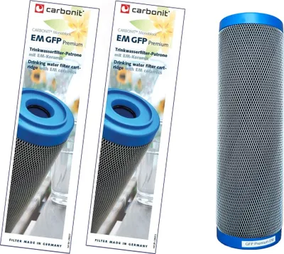 Produktbild von Neuheit: 2 x Carbonit Wasserfilter GFP EM Premium mit EM-Keramik und +55% Aktivkohle