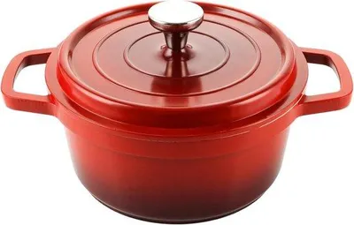 Productafbeelding van 24 cm, geëmailleerde gegoten aluminium keramische pan, 4,75 l, stoofpan met deksel, geschikt voor de oven