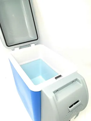 Productafbeelding van Mini koelkast 7.5 l, grijs/blauw, met warm en koud functie, voor auto