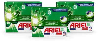Produktbild von 3 x Ariel 3in1 Waschmittel Pods Original - Vorteilspackung - 3 Stücke