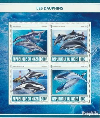 Produktbild von Briefmarken Niger 2017 Mi 5037-5040 Kleinbogen (kompl. Ausg.) postfrisch Delfine