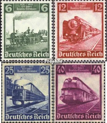 Produktbild von Briefmarken Deutsches Reich 1935 Mi 580-583 (kompl.Ausg.) gestempelt 100 Jahre Deutsche Eisenbahnen
