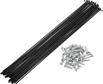 Produktbild von Universelle Fahrradspeichen Fahrradrad Speichen 14G 267mm Länge Kohlenstoffstahl Schwarz 1 Satz