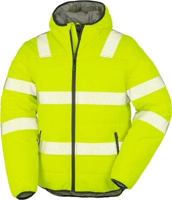 Produktbild von Result Genuine Recycled R500X | Recycled Ripstop Padded Safety Jacket - Arbeitsjacke - Farbe: Fluorescent Yellow - Größe: L