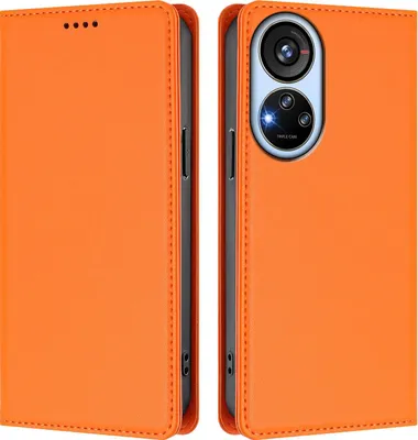 Immagine prodotto di Custodia in pelle per ZTE Blade V40s, custodia magnetica in Finto cuoio con supporto Arancione