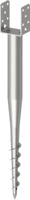 Produktbild von KRINNER 21073 Bodenhülse U-Fix 91, Länge 830 mm, für Holzgröße 90mm, feuerverzinkt, 1 Stk