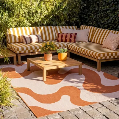 Zdjęcie produktu dla Volero - Dywan zewnętrzny - Summer Swirl Terakota - 160x230 cm